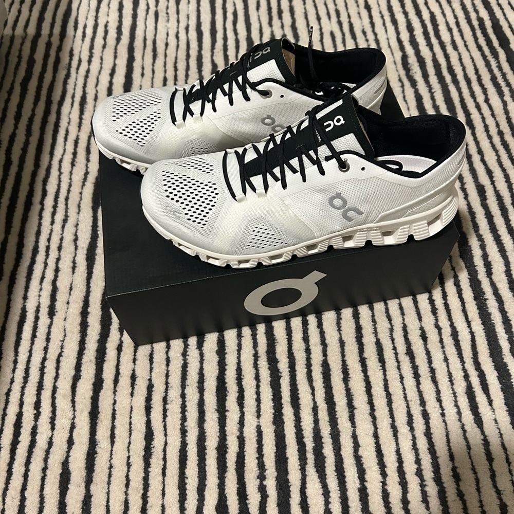 On Running Men's Athletic Shoes in White and Black
